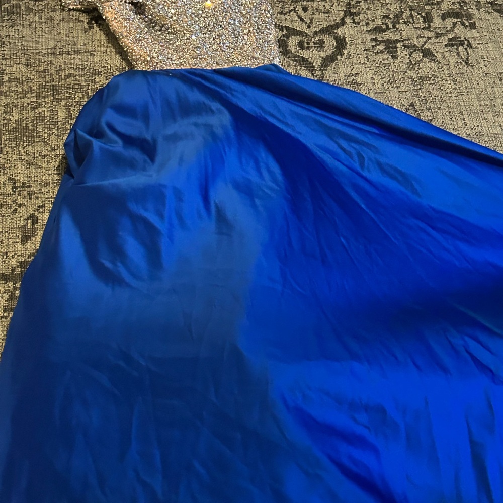 Ashley Lauren Blue and Silver Gown